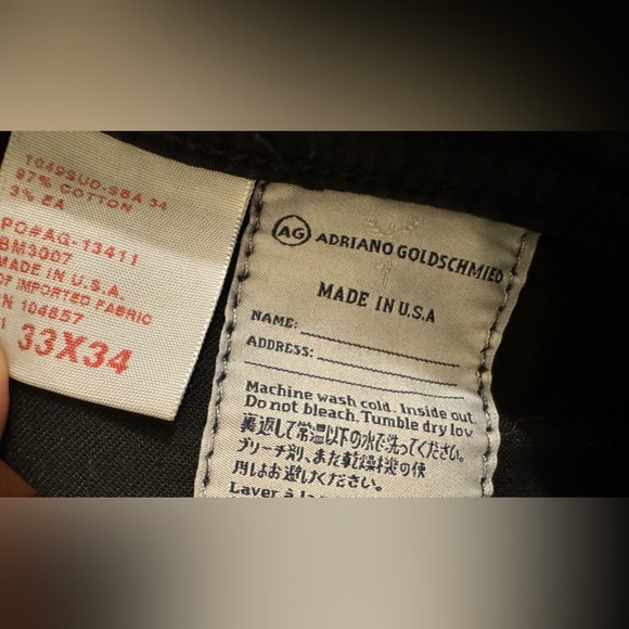 Adriano Goldschmied Straight Leg Men's jeans size 33x34. - Picture 4 of 4